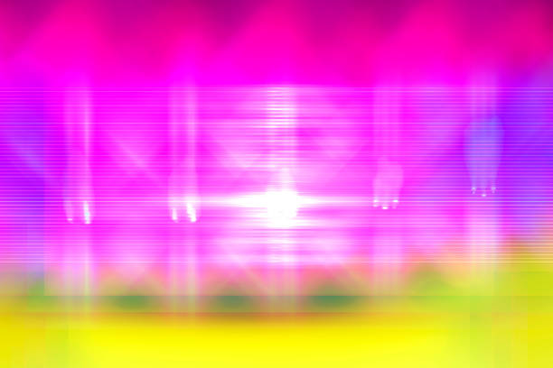 Festive pink-yellow background with white blurry stripes.