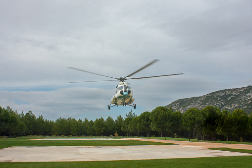 Emergency services helicopter landing