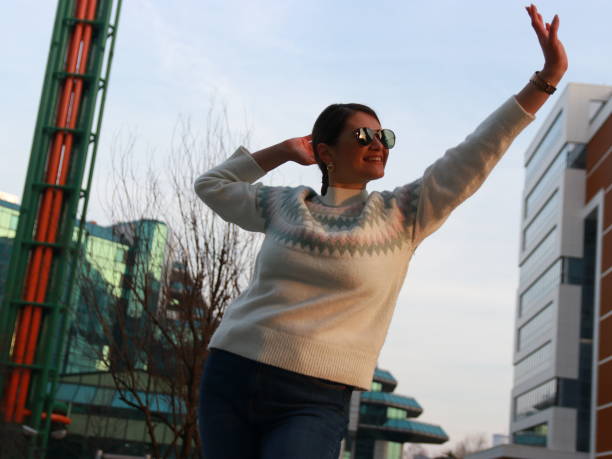 istock Modern woman on the street 1466056326