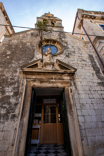Facade of Catholic temple of St. Joseph. 1667 year. Dubrovnik, Croatia