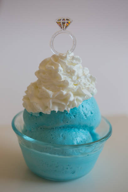 Blue moon ice cream with wedding ring