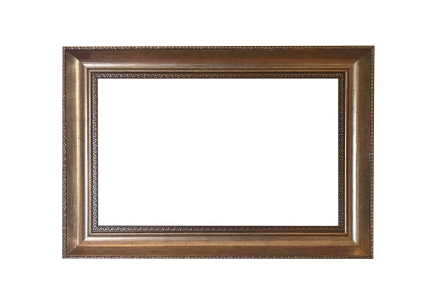brown wooden frame isolated on a white background. framing the picture