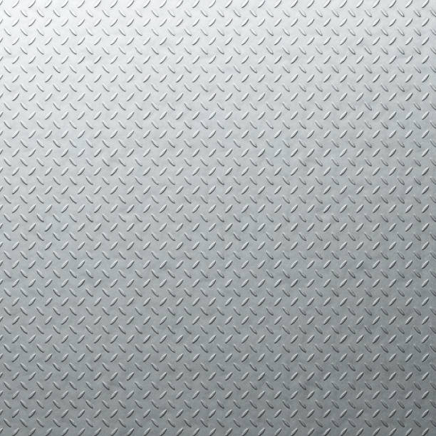 Diamond plate metal background. Brushed metallic texture. 3d rendering