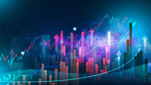 istock Financial chart with growing indicators, growth dynamics in business. High margin 1466101844