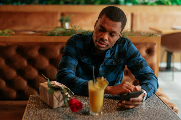 istock Man waiting for date in restaurant. 1466102751