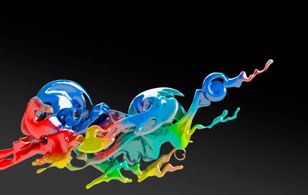 istock Abstract  background in the form of splash drops paint 3d render 1466104919