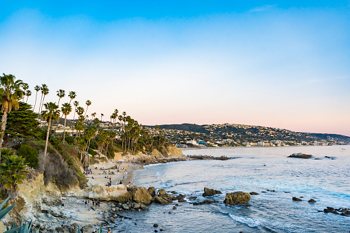 Beautiful coastal cliffs and the city of Laguna Beach