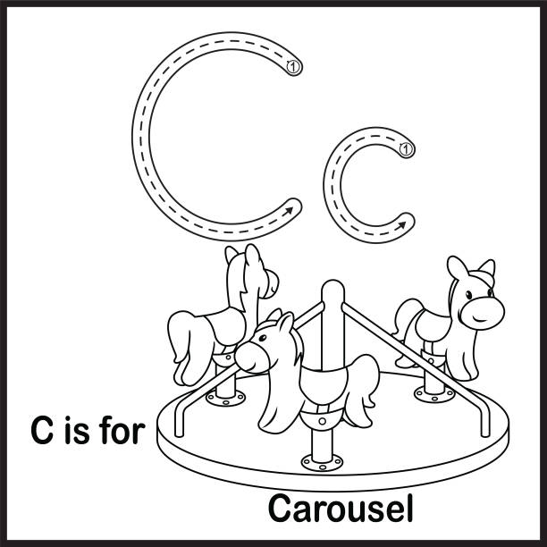20+ How To Draw A Carousel Horse Drawing Stock Photos, Pictures ...