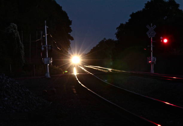 Free Stock Photo of Train Track Illuminated by Lights | Download Free ...