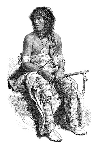 Native american Pawnee warrior portrait 1869
Original edition from my own archives
Source : Correo de Ultramar 1869