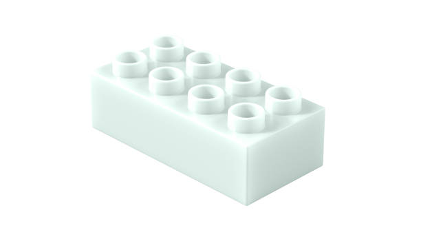 istock Mint Blue Green Plastic Toy Block Isolated on a White Background. 1466138470