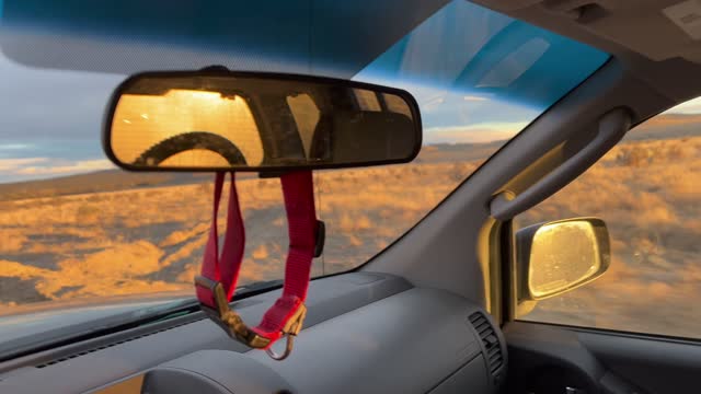 sunset rearview mirror