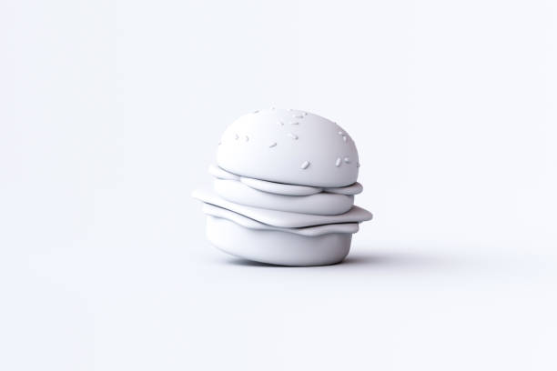 3 3D Burger On White Background