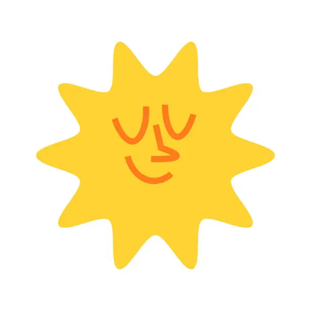 Vector illustration of Sun emoticon design
