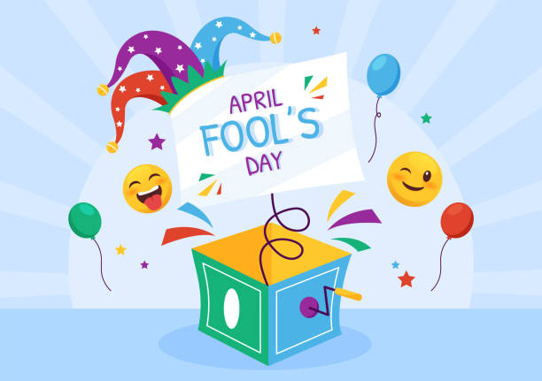 Happy April Fools' Day Celebration Illustration wearing a Jester Hat and Surprise for Web Banner or Landing Page in Flat Cartoon Hand Drawn Templates Happy April Fools' Day Celebration Illustration wearing a Jester Hat and Surprise for Web Banner or Landing Page in Flat Cartoon Hand Drawn Templates circus clown carnival harlequin stock illustrations