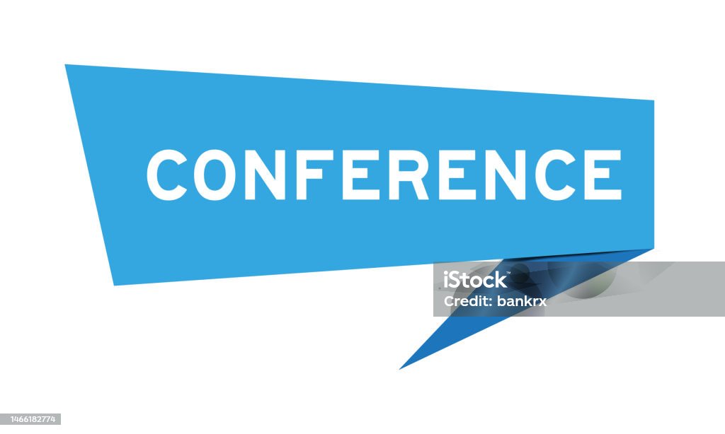 Confrence Word Blue Color Speech Banner With Word Conference On White Background Stock ...