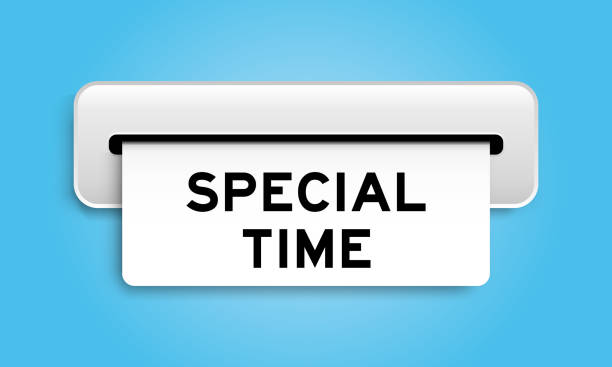 istock White coupon banner with word special time from machine on blue color background 1466183159