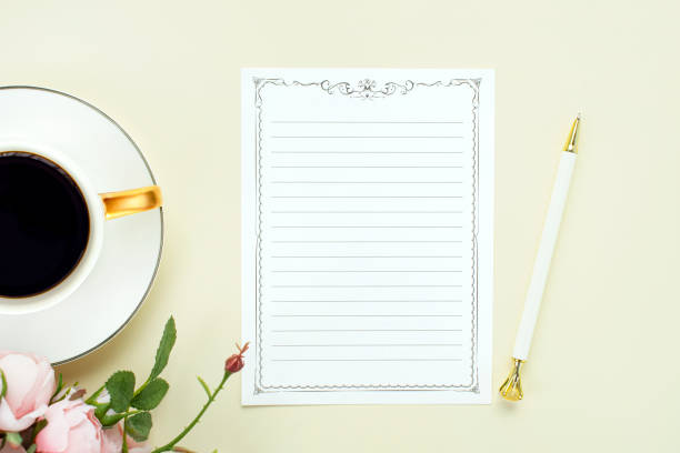 istock Coffee and letter paper Mock-up 1466192391