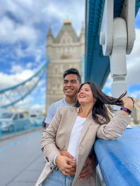istock Diverse couple on the Tower bridge in London 1466198516