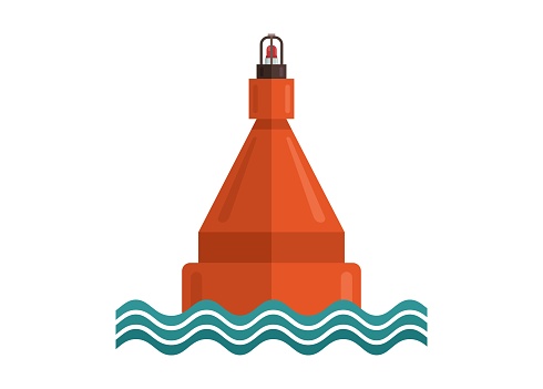 Simple flat illustration of a  buoy lantern.