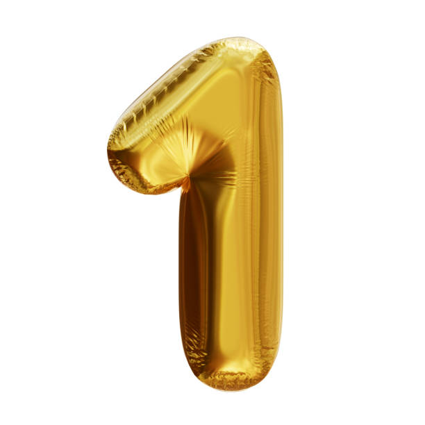 istock Gold number 1 foil balloon 1466205663
