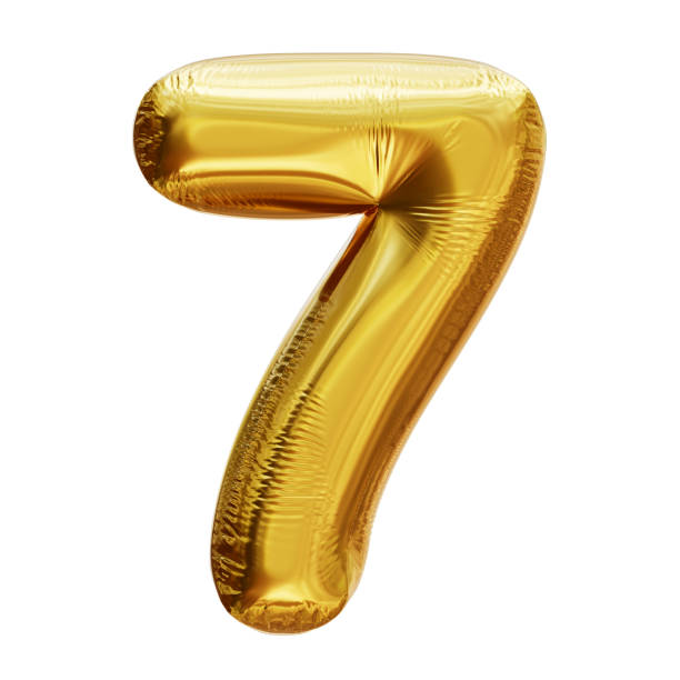 istock Gold number 7 foil balloon 1466205753