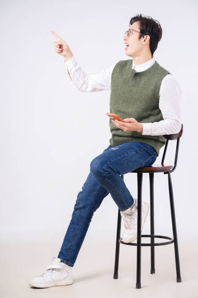 istock Image of young Asian man on white background 1466218785