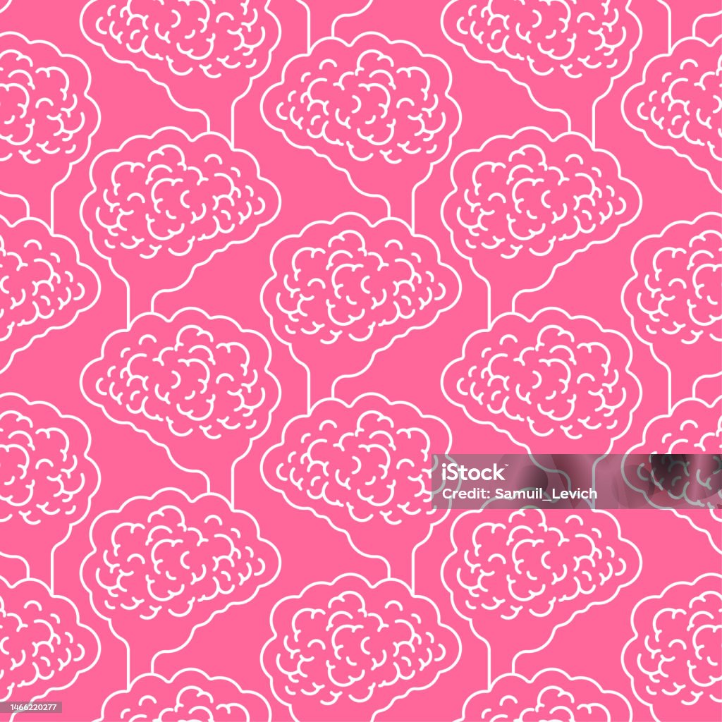 Brain Pattern Seamless Brains Background Vector Texture Stock ...