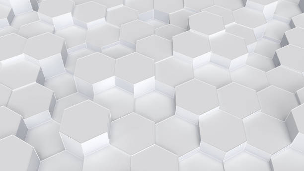istock Abstract background from random white hexagons. Abstract honeycomb background. Lightweight, minimal, hex grid. 3D rendering 1466228973