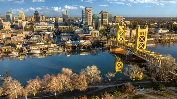 High quality aerial stock photos of downtown Sacramento