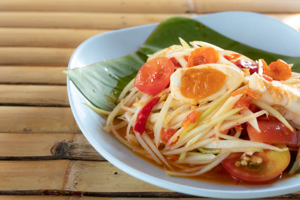 istock Papaya Salad with Salted Egg. Thai food 1466233497