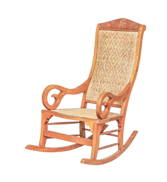 istock An antique cane rocking chair isolated on white. 1466234757