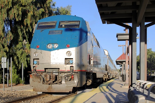 Amtrak Pacific Surfliner Train - Moorpark Station.