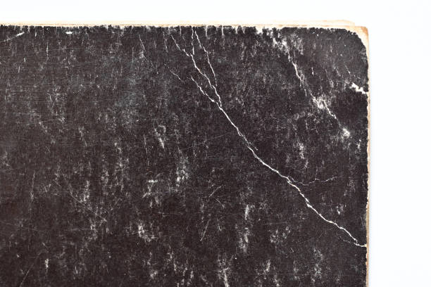 istock old black cover paper book texture background, page for design 1466244383