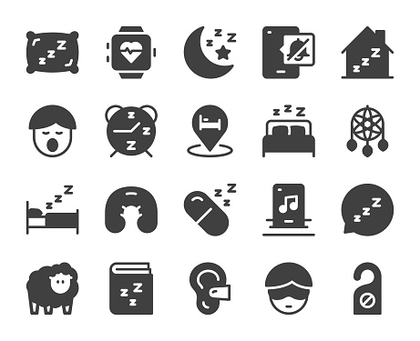 Sleeping Icons Vector EPS File.