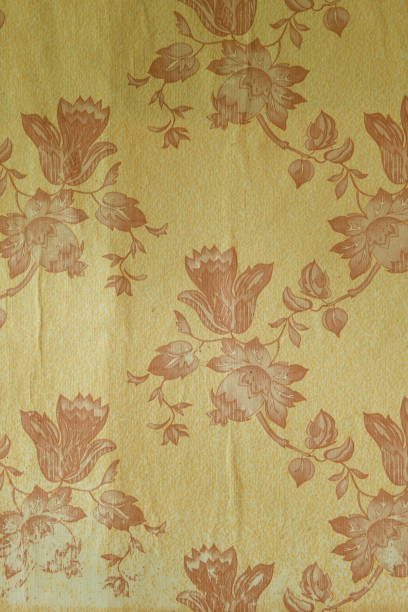 istock Old wallpaper on the wall. Old wallpaper for texture or background. 1466256536