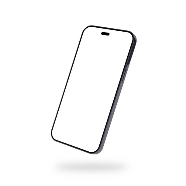istock Smartphone mockup , Isolated of Three angles mobile phone with blank screen frame template on white background. 1466270759
