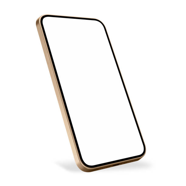 istock Smartphone mockup , Isolated of Three angles mobile phone with blank screen frame template on white background. 1466270817