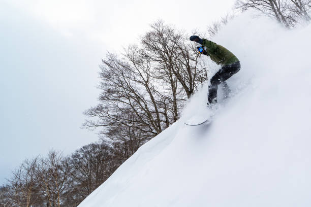 Free Stock Photo of Snowboarder Riding Downhill in Snow | Download Free ...