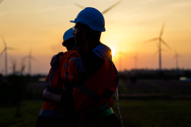 istock Renewable energy engineer working on wind turbine 1466273380