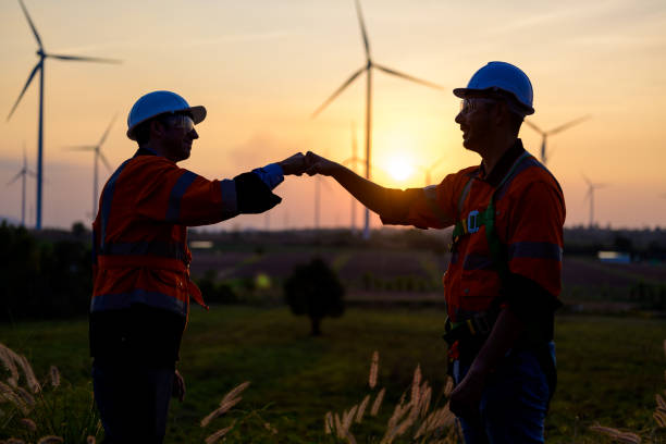 istock Renewable energy engineer working on wind turbine 1466274088