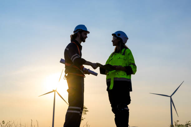 istock Renewable energy engineer working on wind turbine 1466274351