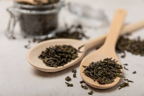 istock Different types of tea on a light texture background.Tea mix.Assortment.Black,green, herbal and hibiscus tea.Side view.Copy space. 1466276736