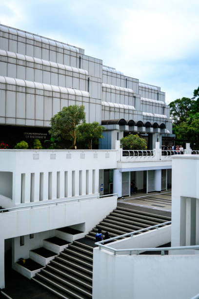 istock Medium view of ITB University T.P Rachmat II library building (top), student activity room complex (center), and stairs from north tunnel link (bottom) 1466278282