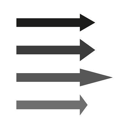 Black straight arrows. Vector illustration. EPS 10.