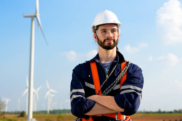 istock Renewable energy engineer working on wind turbine 1466284114
