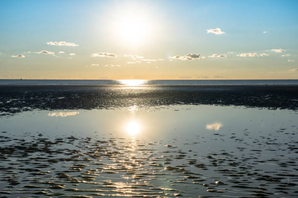 Ebb in the North Sea in Sank-Peter-Ording, Germany