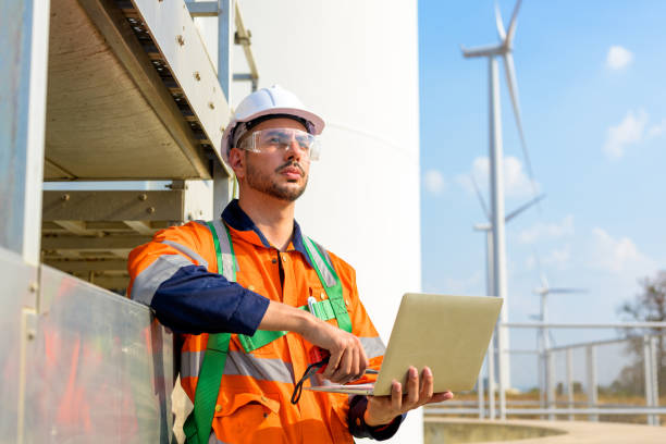 istock Renewable energy engineer working on wind turbine 1466289877