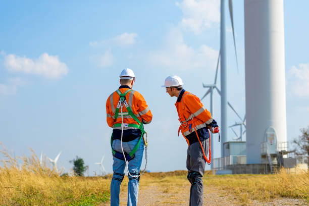 istock Renewable energy engineer working on wind turbine 1466292822