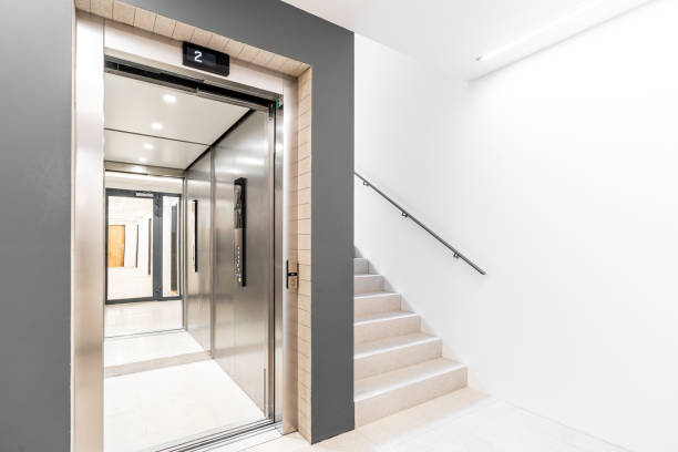 istock elevator and staircase in an apartment building 1466298778